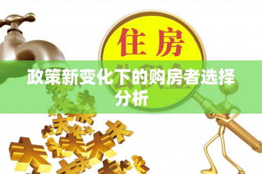 东乡政策新变化下的购房者选择分析