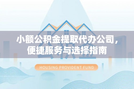东乡小额公积金提取代办公司，便捷服务与选择指南
